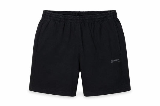 Slazenger Men's Black M Sweat Shorts Elastic Waist Pockets Logo