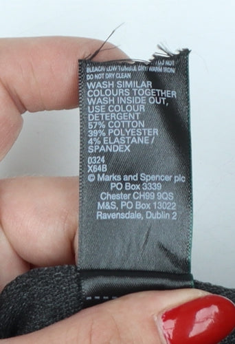 Marks and Spencer Women Grey Size 14 Regular Stretch Jersey Leggings