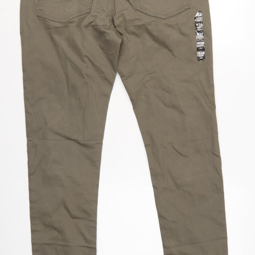Marks & Spencer Men Green 34/33 Slim Tapered 360 Flex Jeans