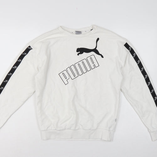 Puma Women’s White XS Logo T7 Tape Crew Neck Sweatshirt