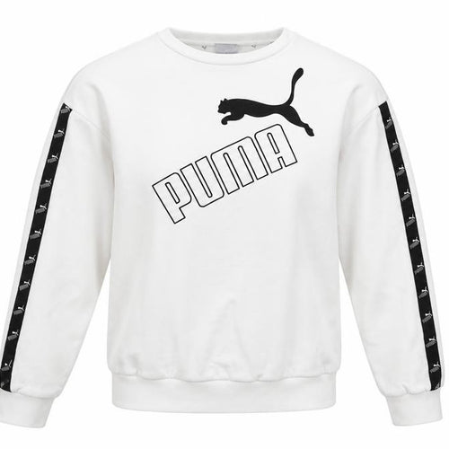 Puma Women’s White XS Logo T7 Tape Crew Neck Sweatshirt
