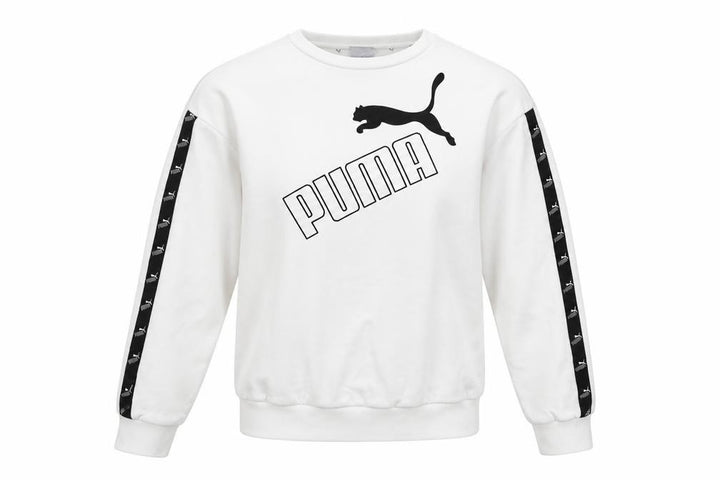 Puma Women’s White XS Logo T7 Tape Crew Neck Sweatshirt