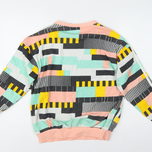 Adidas Girls Multicoloured 13-14 Years Pullover Geometric Sweatshirt