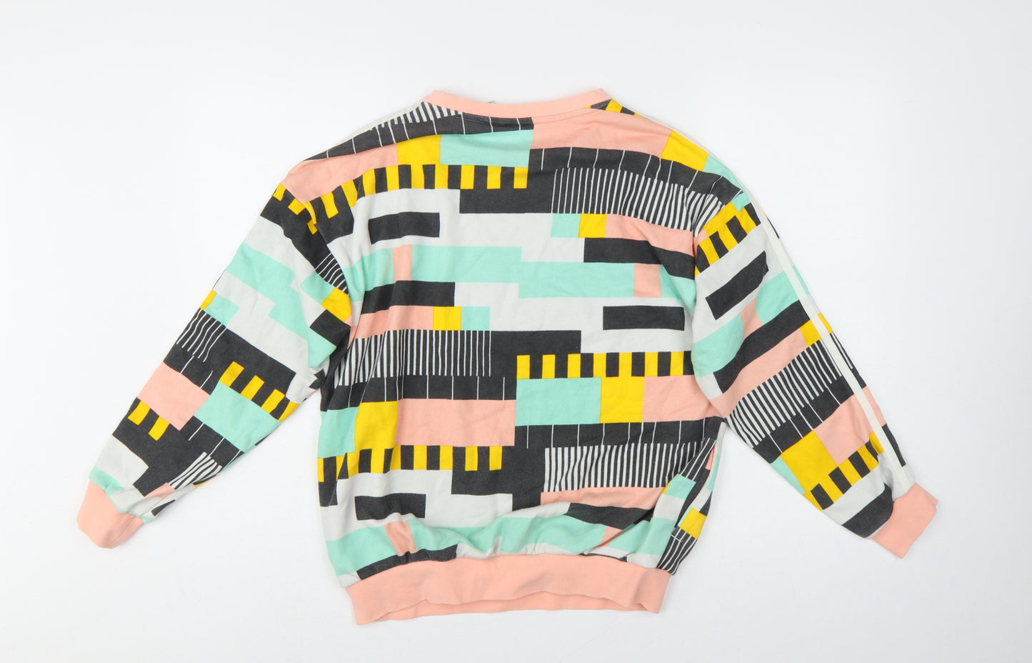 Adidas Girls Multicoloured 13-14 Years Pullover Geometric Sweatshirt