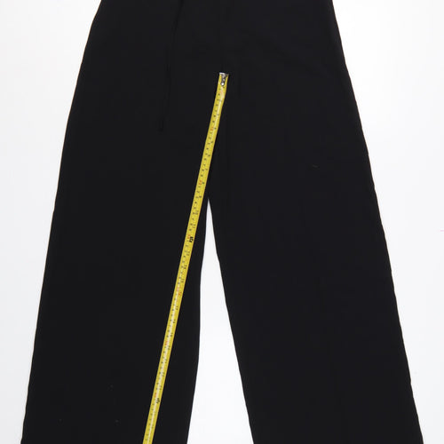 Marks & Spencer Women Black Size 8 Regular Wide Leg Smart Trousers