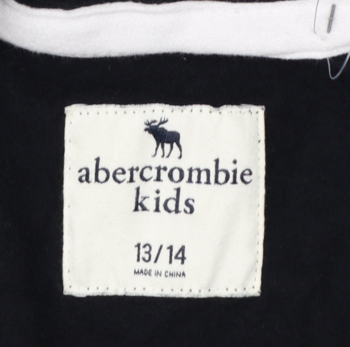 Abercrombie Kids Boys Black 13-14 Years Full Zip Logo Hoodie