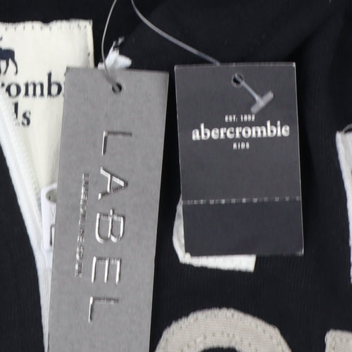Abercrombie Kids Boys Black 13-14 Years Full Zip Logo Hoodie