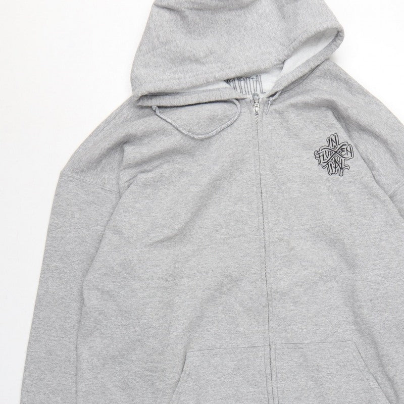 Inferential Clothing Men’s Grey 2XL Full Zip Embroidered Logo Hoodie