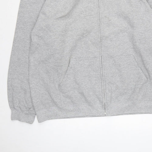 Inferential Clothing Men’s Grey 2XL Full Zip Embroidered Logo Hoodie