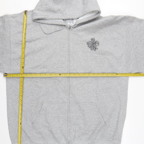 Inferential Clothing Men’s Grey 2XL Full Zip Embroidered Logo Hoodie