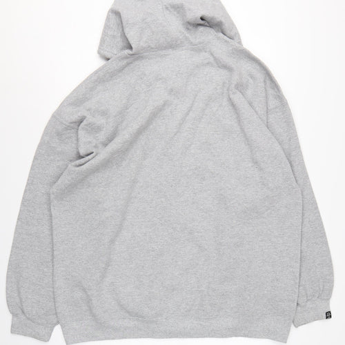Inferential Clothing Men’s Grey 2XL Full Zip Embroidered Logo Hoodie