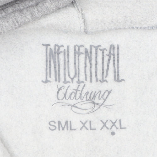 Inferential Clothing Men’s Grey 2XL Full Zip Embroidered Logo Hoodie