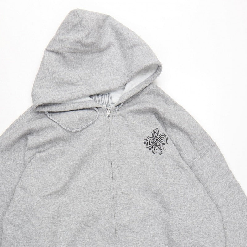 Inferential Clothing Men’s Grey 2XL Full Zip Embroidered Logo Hoodie