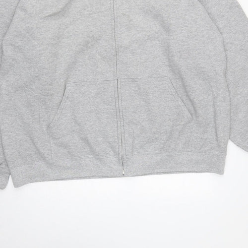 Inferential Clothing Men’s Grey 2XL Full Zip Embroidered Logo Hoodie