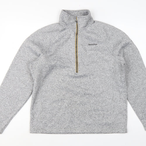 Craghoppers Men Grey L Half Zip Fleece Sweatshirt Outdoor Hiking