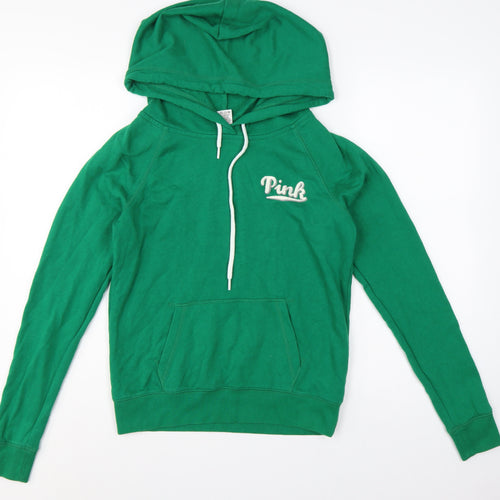 Victoria's Secret PINK Women Green S Pullover Hoodie Logo Fleece