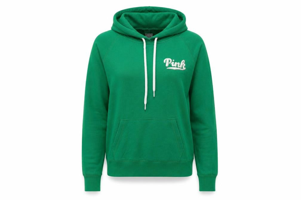 Victoria's Secret PINK Women Green S Pullover Hoodie Logo Fleece