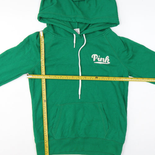 Victoria's Secret PINK Women Green S Pullover Hoodie Logo Fleece
