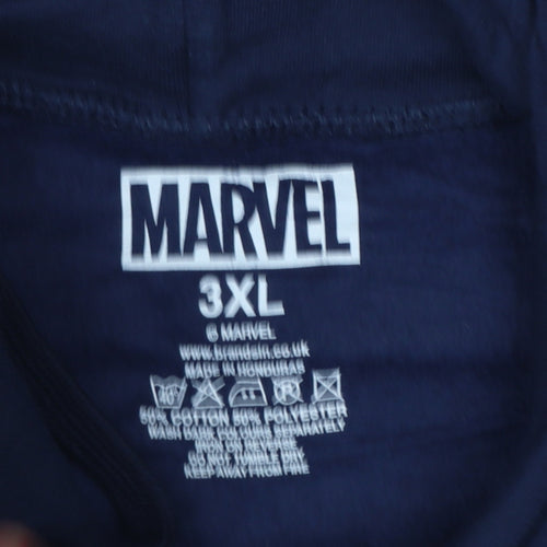 Marvel Men’s Blue 3XLT Captain America Pixel Shield Pullover Hoodie