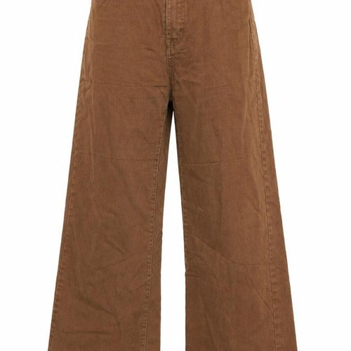 Bershka Women Brown UK 10 Wide-Leg High Rise Cotton Jeans
