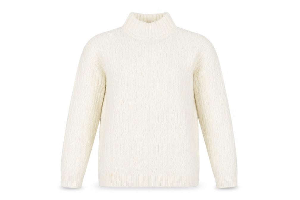 Marks and Spencer Women Ivory M Cable-Knit Roll Neck Jumper