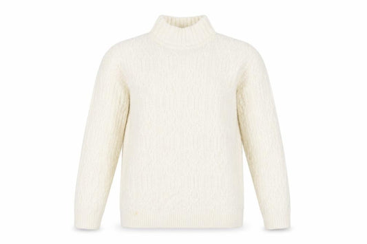Marks and Spencer Women Ivory M Cable-Knit Roll Neck Jumper