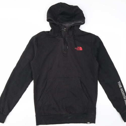 The North Face Men’s Black S 1/4 Zip Hooded Logo Pullover Hoodie