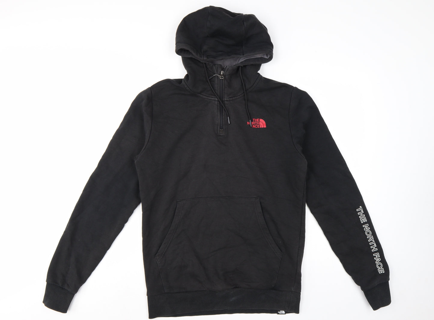 The North Face Men’s Black S 1/4 Zip Hooded Logo Pullover Hoodie