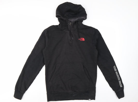 The North Face Men’s Black S 1/4 Zip Hooded Logo Pullover Hoodie
