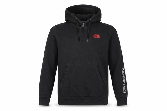 The North Face Men’s Black S 1/4 Zip Hooded Logo Pullover Hoodie