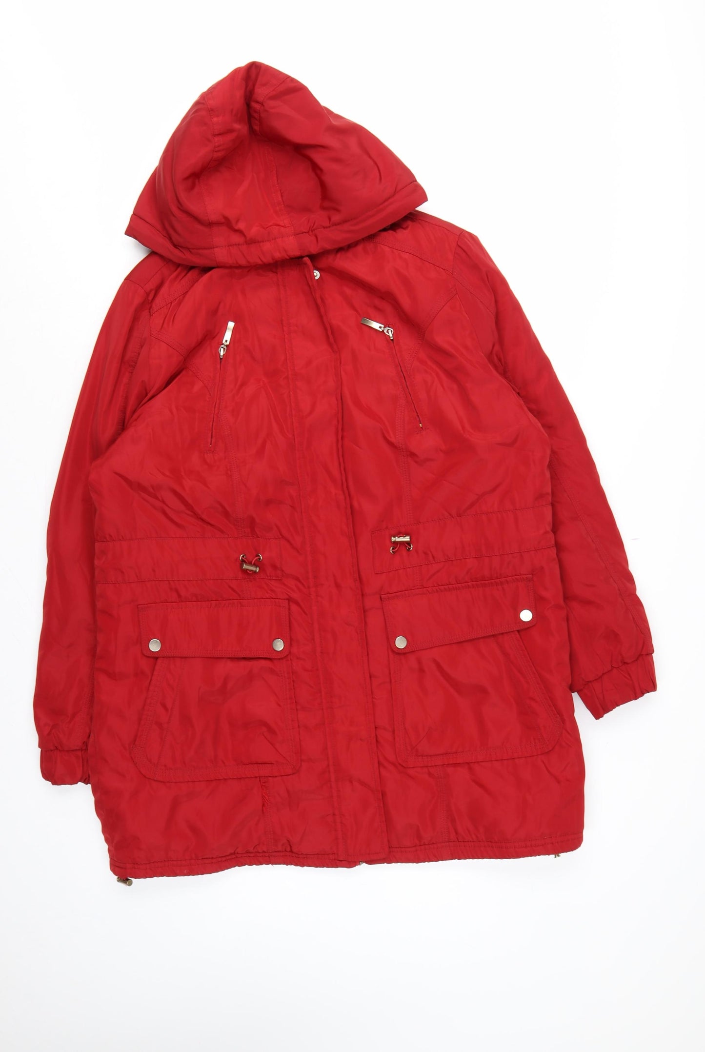 JBC Collection Women’s Red UK 14 Hooded Mid-Length Parka Jacket