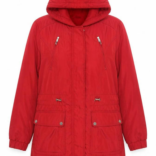 JBC Collection Women’s Red UK 14 Hooded Mid-Length Parka Jacket