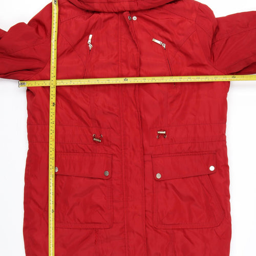 JBC Collection Women’s Red UK 14 Hooded Mid-Length Parka Jacket