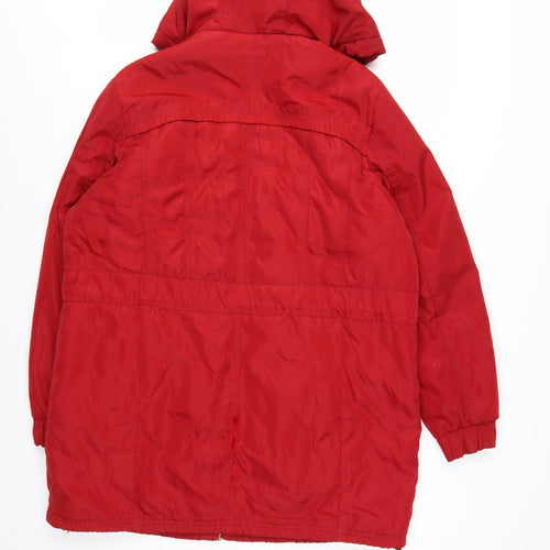 JBC Collection Women’s Red UK 14 Hooded Mid-Length Parka Jacket