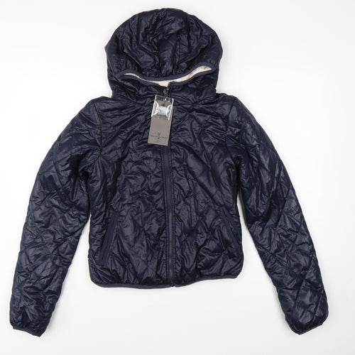Vero Moda Teens Blue S Quilted Hooded Puffer Jacket