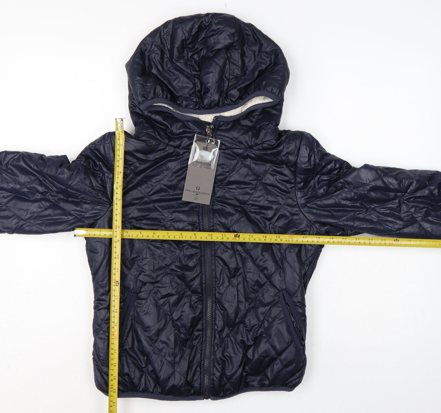Vero Moda Teens Blue S Quilted Hooded Puffer Jacket