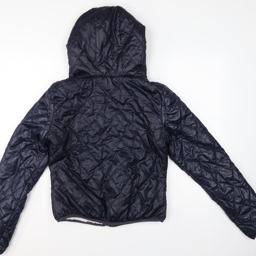 Vero Moda Teens Blue S Quilted Hooded Puffer Jacket
