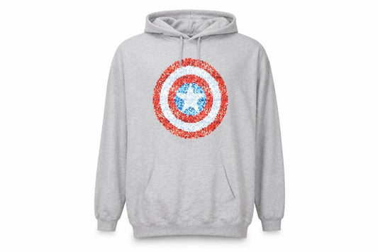 Marvel Men's Grey 3XL Captain America Graphic Pullover Hoodie