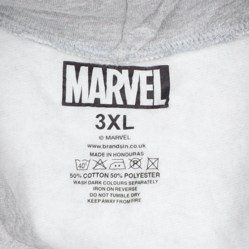 Marvel Men's Grey 3XL Captain America Graphic Pullover Hoodie