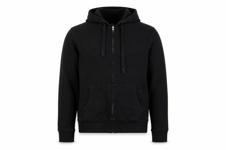 French Connection Men Black M Full Zip Hooded Fleece Hoodie