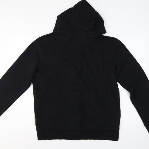 French Connection Men Black M Full Zip Hooded Fleece Hoodie