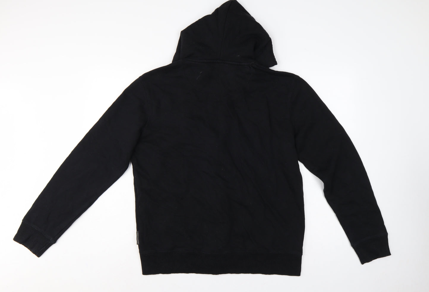 French Connection Men Black M Full Zip Hooded Fleece Hoodie