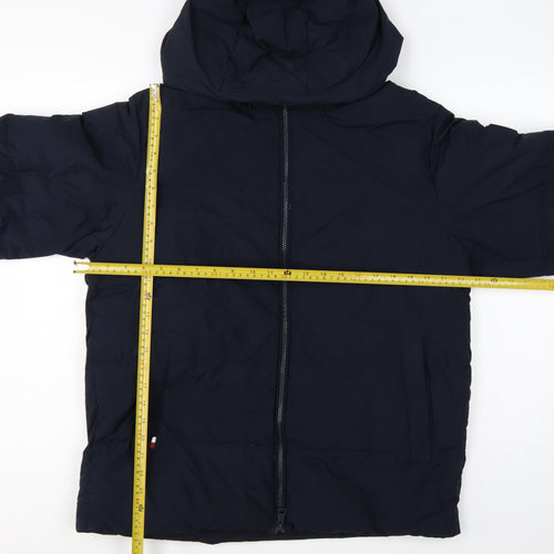 Tommy Hilfiger Men’s Blue M Hooded Down Puffer Jacket Water Resistant