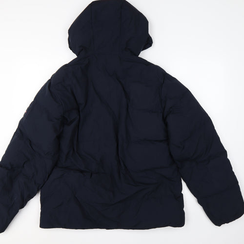 Tommy Hilfiger Men’s Blue M Hooded Down Puffer Jacket Water Resistant