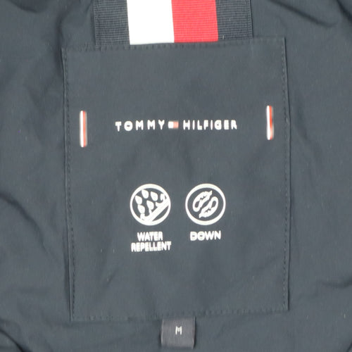 Tommy Hilfiger Men’s Blue M Hooded Down Puffer Jacket Water Resistant