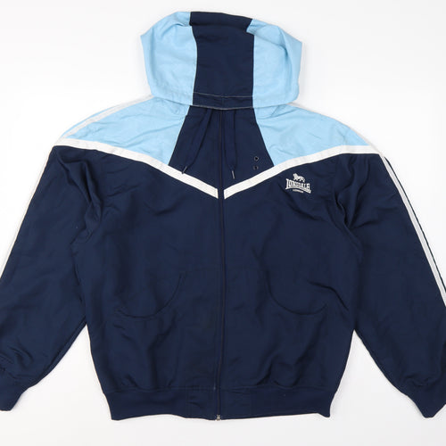 Lonsdale Women Blue UK 18 Hooded Track Jacket Full Zip Colourblock