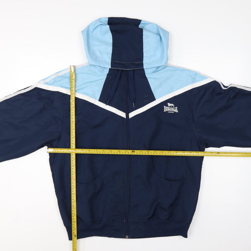 Lonsdale Women Blue UK 18 Hooded Track Jacket Full Zip Colourblock