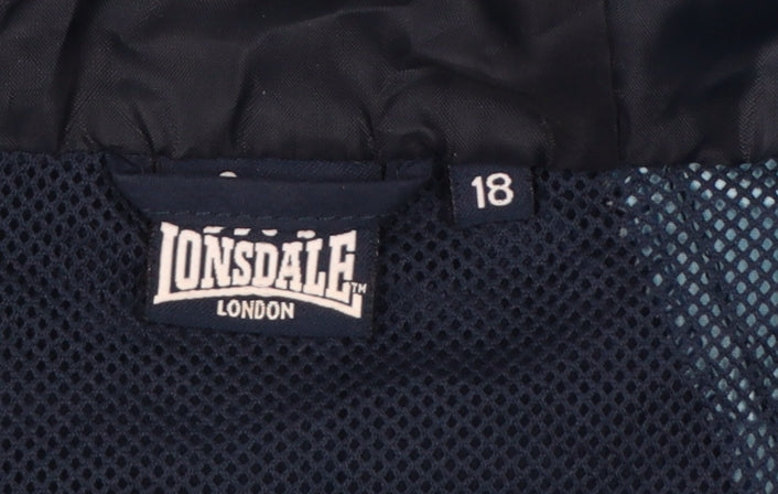 Lonsdale Women Blue UK 18 Hooded Track Jacket Full Zip Colourblock
