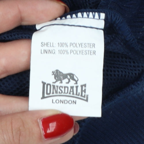 Lonsdale Women Blue UK 18 Hooded Track Jacket Full Zip Colourblock