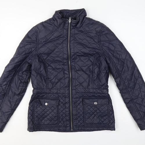 M&S Indigo Women’s Blue UK 10 Quilted Padded Zip Jacket
